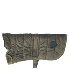 Barbour Baffle Quilted Dog Coat Dark Olive