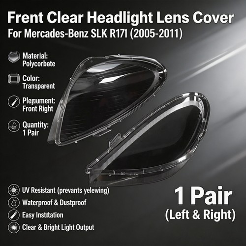 Front clear headlight lens - front,