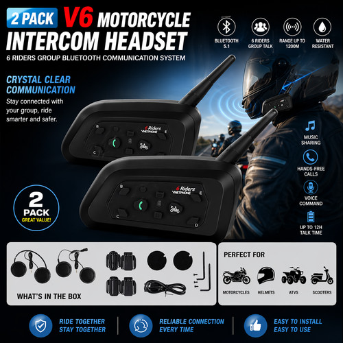 Motorcycle intercom riders - motorcycle, 6
