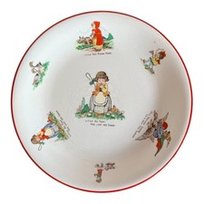 Vintage Crownford Burslem Children's Plate With Nursery Rhymes Patterned England