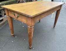 Chunky Rustic Edwardian Oak Kitchen Dining Table