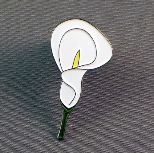 Arum lily enamel pin badge - enamel,
