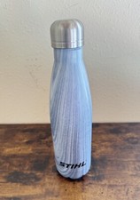 STIHL Stainless Steel Water Bottle 17oz Blue-Grey Teakwood Vacuum-Insulated
