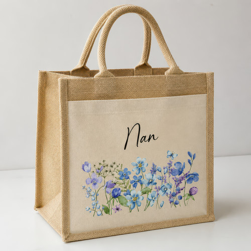 Personalised nan jute tote bag - jute,