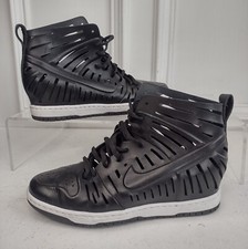 Nike Dunk Sky Hi 2.0 Joli Wedge Trainers Women's Size UK 7 Black Leather Cut Out