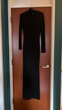 Vintage Zara Black Full Sleeve with High Neck & Backless Full Length Dress