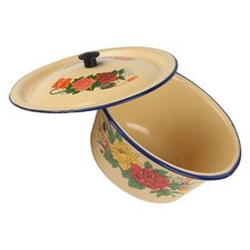  Bathroom Wash Basin Enamel Bowls Enamelware Basins with Lid Retro