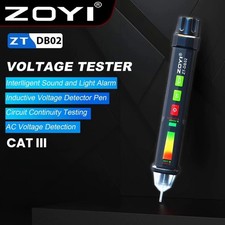 ZOYI Voltage Tester Pen Non Contact AC Dual Range 12/48V–1000V Electric Detector