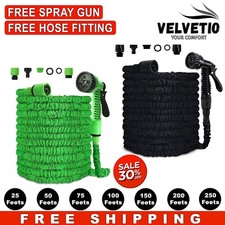 Expandable Garden Hose Pipe 25ft to 250ft Anti Kink 7 Function Water Spray Gun