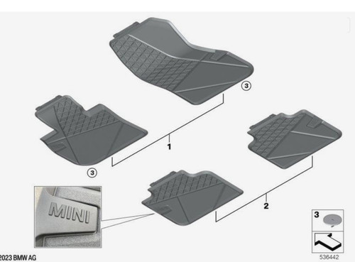 Mini genuine rear floor mats - mini,