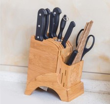 UK Bamboo Wood Knife Block