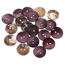 20Pcs Shell Buttons, 20mm 2 Hole Mother of Pearl Sewing Buttons, Purple