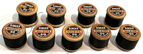 Singer wooden cotton reels - singer,