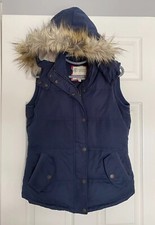 Fat Face Womens Navy Padded Feather & Down Gilet/Body Warmer UK 10. 