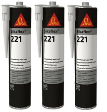 3 x Sikaflex 221 - Black - Strong Adhesive Sealant, Sika, Car, Boat - EXP 12/25