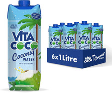 Original Coconut Water Multipack 1L X 6, Packed with Electrolytes, Gluten Free, 