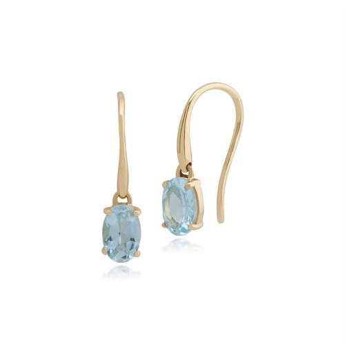 Classic oval aquamarine claw - aquamarine,