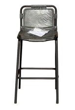 Cassia Real Leather Bar Stool / Grey / Brand New With Tags