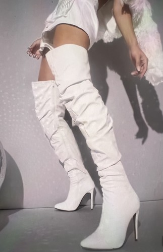 Sexy white over knee - white, over-knee