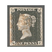 1840 1d Black SG 2  Q.J