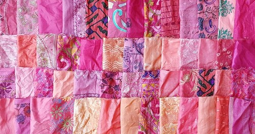 Sari silk scraps - sari, fabric