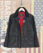 £199 Womens Barbour Ltd Edt Acorn Beadnell Union Jack navy wax jacket UK 8 4 34