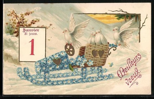 Embossed postcard white - postcard,