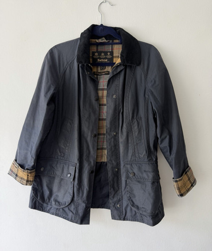 Barbour womens navy waxed - barbour,