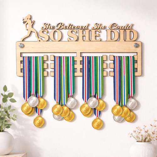 Wooden medal hanger - medal,