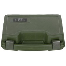 SMALL SINGLE ARMY PISTOL GUN CARRY HAND CASE LOCKABLE PADDED PLASTIC OLIVE GREEN