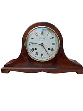 Mantel Clock Mahogany Comitti of London Napoleon Bell Strike Mantel Clock