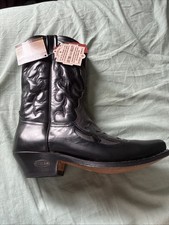 Loblan 774 Pointed Toe Black Shiny Leather Boots / WAXY