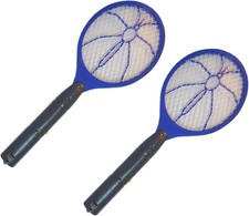 2x Bug Zapper Racket Fly Killer Electric Bat Wasp Insect Pest Swatter Mosquito