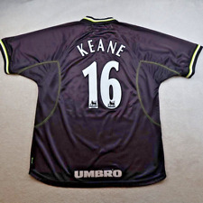 Vintage Manchester United Shirt 2XL Black Third Kit 1998 1999 Umbro Jersey Keane