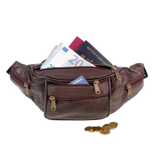 Leather bumbag waistbag money - waistbag,