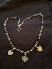 Genuine Thomas sabo chain and 3 heart charms