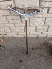 GAMEBIRD FIXED HEIGHT SHOOTING STICK - LEATHER SEAT - VERY GOOD USED CONDITION