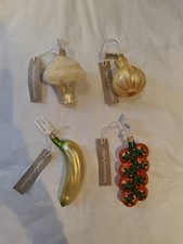 4 vegetable fruit Christmas tree decoration bauble ornaments banana tomato onion