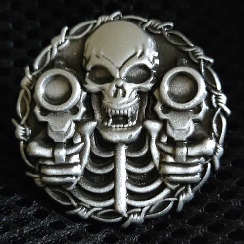 Skull metal pin - skull, badge