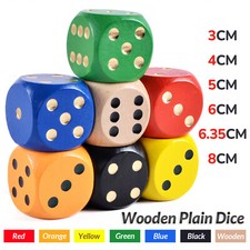 Wooden Plain Dice 30,40,50,60,80 mm Extra Large Wooden Dice for Games and Play