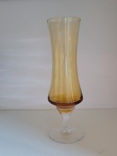 Vintage Amber Glass Bud Vase with Clear Twisted Stem This is a beautiful vintage