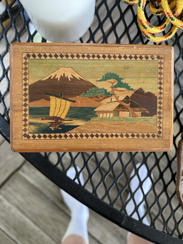Vtg japanese inlaid wood - japanese,