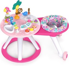 Bright Starts Around We Go 2-in-1 Baby Walker Activity Center Table Tropic Coral