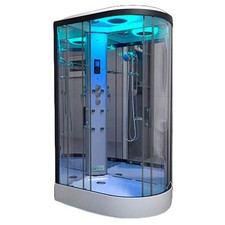 Insignia Steam Shower Cabin Enclosure 1100 x 700 mm Screwless Tray Tri Jet Steam