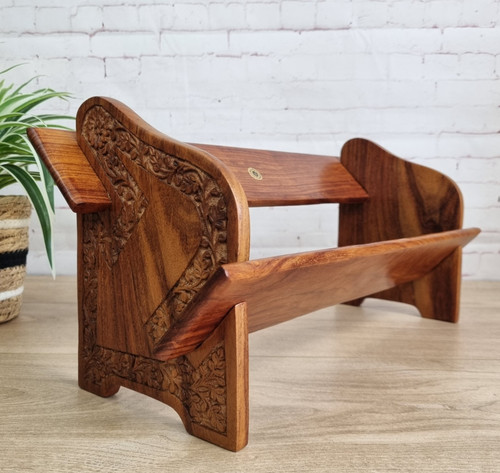 Carved wooden book trough - carved,