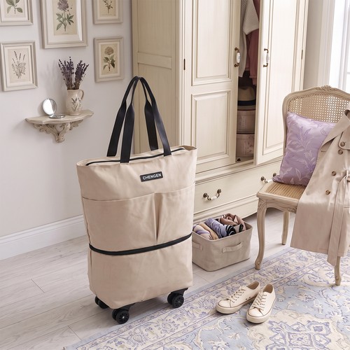Foldable wheeled shopping bag - shopping,