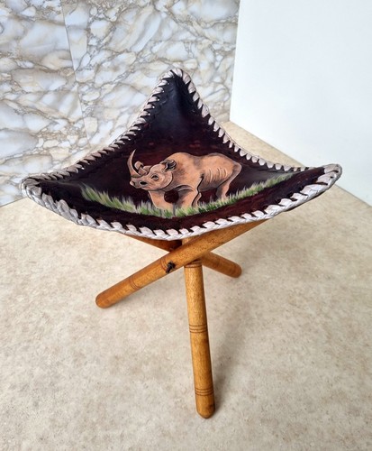 Vintage hand painted - painted, rhino