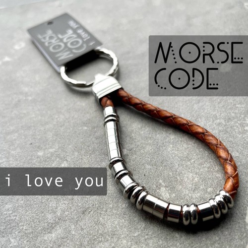 Morse code keyrings - code,