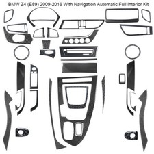 37PCS Carbon Fiber Automatic Full Interior Kit Cover Trim For BMW Z4 E89 W/ NAV