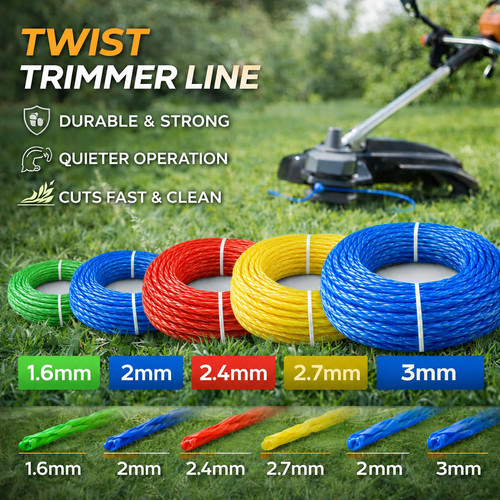 Heavy duty twist strimmer line - duty,